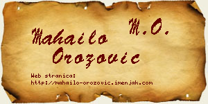 Mahailo Orozović vizit kartica